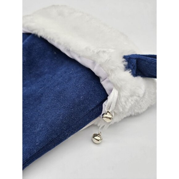 New England Patriots Christmas Holiday Snowflake Stocking Jingle Bells NFL 19" - Picture 7 of 8